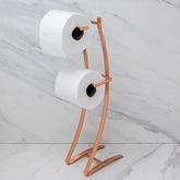 Porta Papel Higiênico Aço Piatina 2 Rolos Rose Gold - Ela Decora